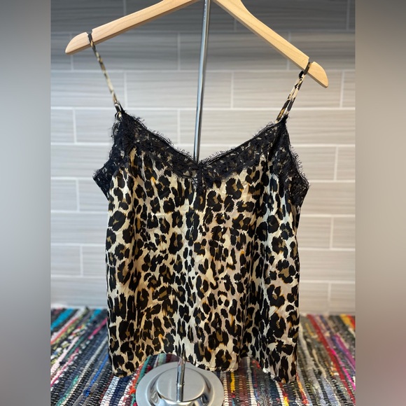 🍀3 FOR $15🍀 | Nordstrom BP | Leopard | Satin Cami | Black Lace | Medium EUC - Picture 4 of 9